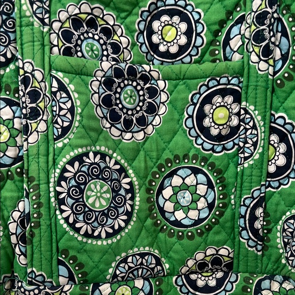 Vera Bradley Green Quilted Tote with Floral Medallions - Picture 2 of 7